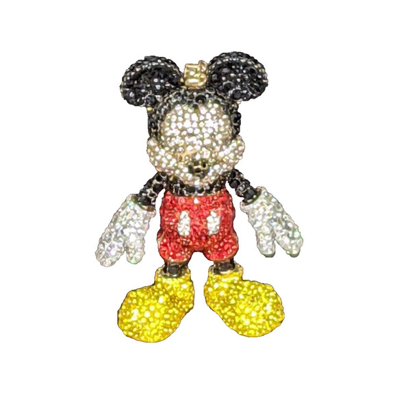 Baublebar Disney Classic Mickey Mouse Bag Charm Key Chain Crystal NEW - Picture 3 of 6